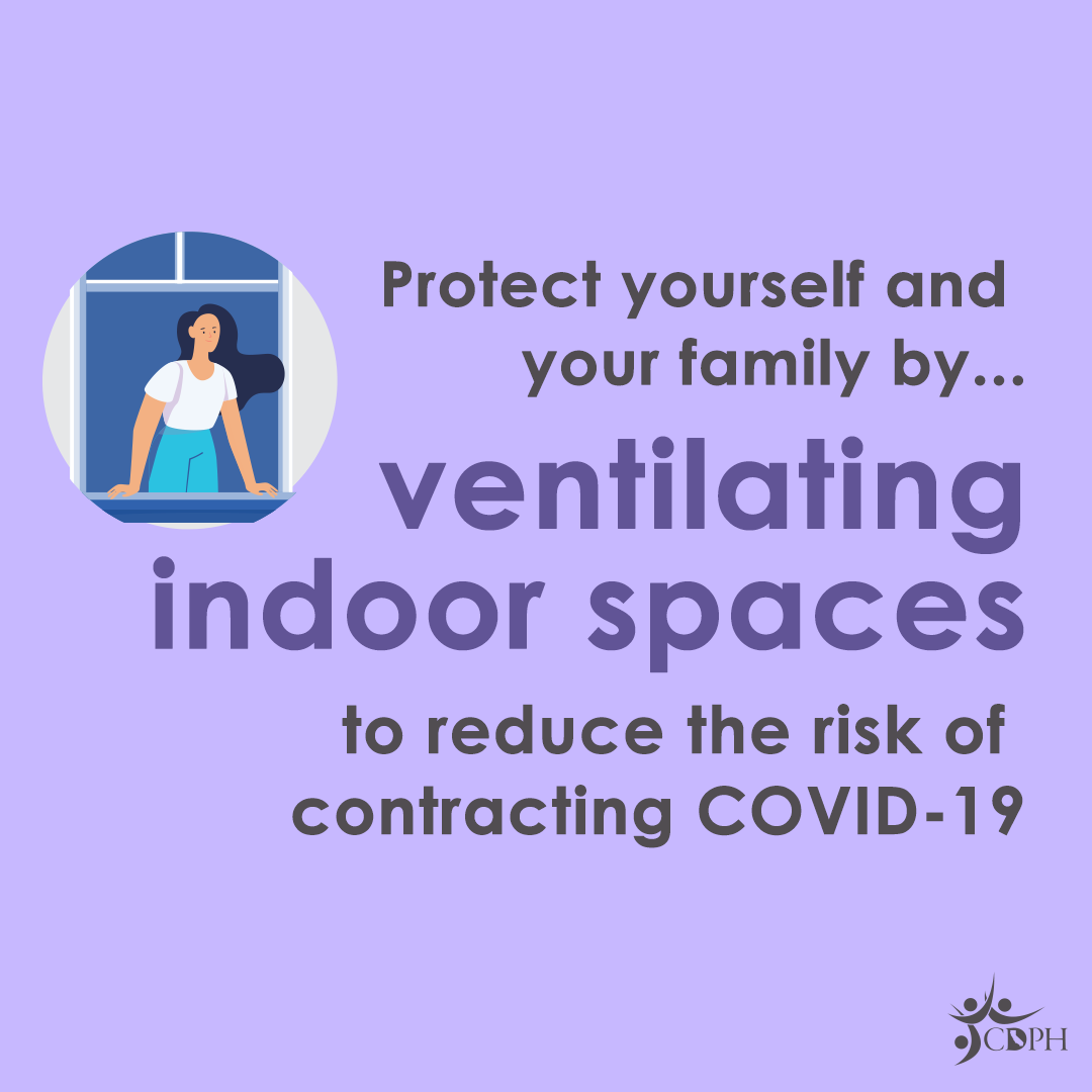 You can reduce COVID-19 risk by keeping windows and doors open when possible, and also by keeping HVAC systems running as much as possible.